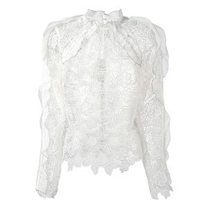 Self-Portrait Ivory Floral Lace Blouse